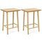 25.5 Inch Bar Stools Set of 2 with Footrest-Natural - 17.5" x 14" x 25.5" (L x W x H)